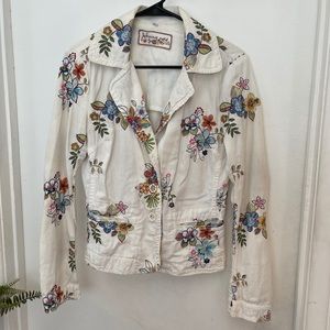 Johnny Was White Blazer Jacket S